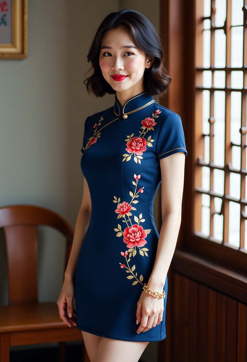 夜色下的老街与红灯笼